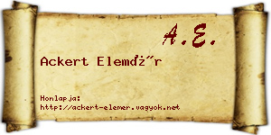 Ackert Elemér névjegykártya