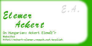 elemer ackert business card